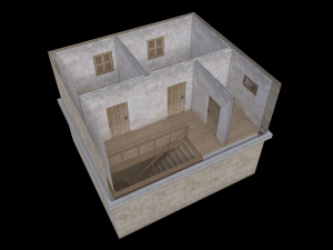 Lowpoly Old House With interior 3Dモデル