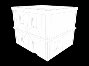 Lowpoly Old House With interior 3Dモデル