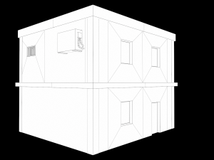 Lowpoly Old House With interior 3Dモデル