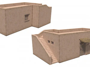 Lowpoly Ancient Desert Village 3D Model