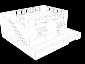 Lowpoly Ancient Desert Village 3D Model