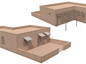Lowpoly Ancient Desert Village 3D Model