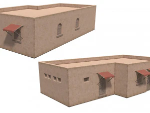 Lowpoly Ancient Desert Village 3D Model