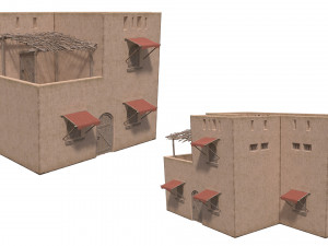 Lowpoly Ancient Desert Village Modelo 3D