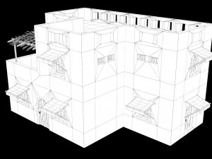 Lowpoly Ancient Desert Village 3D Model