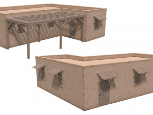 Lowpoly Ancient Desert Village Modelo 3D