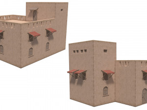 Lowpoly Ancient Desert Village Modelo 3D