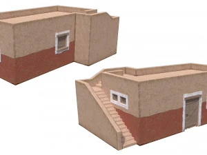 Lowpoly Ancient Desert Village 3D Model