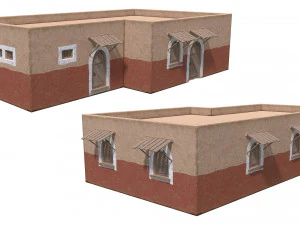 Lowpoly Ancient Desert Village 3D Model