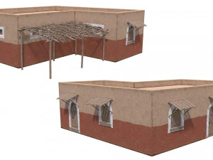 Lowpoly Ancient Desert Village 3D Model