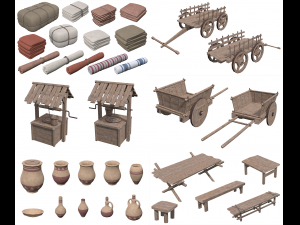 Lowpoly Ancient Desert Village Modelo 3D