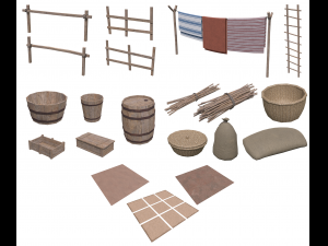 Lowpoly Ancient Desert Village Modelo 3D