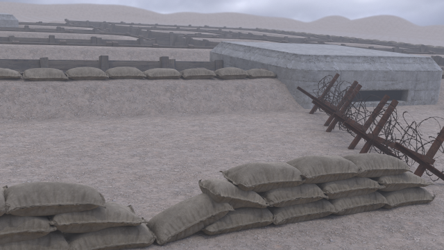 Lowpoly Modular War Trenches Kit Modelo 3D .c4d .max .obj .3ds .fbx .stl .blend 