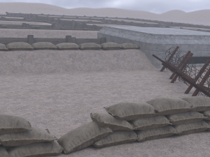 Lowpoly Modular War Trenches Kit 3D Model