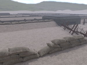 Lowpoly Modular War Trenches Kit Modelo 3D