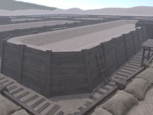 Lowpoly Modular War Trenches Kit Modelo 3D