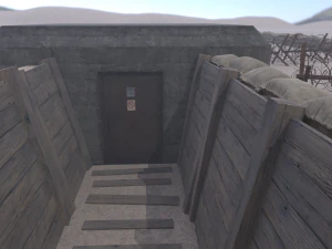 Kit di trincee di guerra modulari Lowpoly Modello 3D