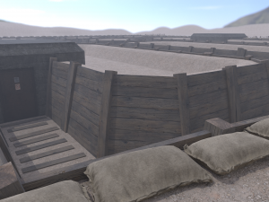 Lowpoly Modular War Trenches Kit Modelo 3D