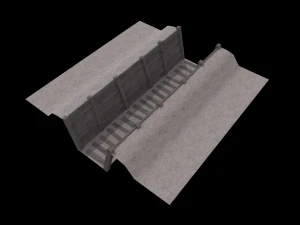 Kit di trincee di guerra modulari Lowpoly Modello 3D