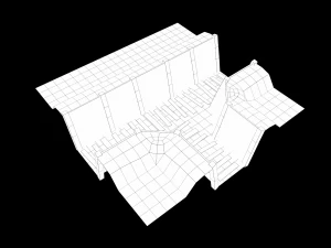 Kit di trincee di guerra modulari Lowpoly Modello 3D