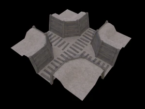 Kit di trincee di guerra modulari Lowpoly Modello 3D