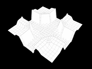 Kit di trincee di guerra modulari Lowpoly Modello 3D