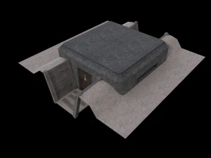 Kit di trincee di guerra modulari Lowpoly Modello 3D