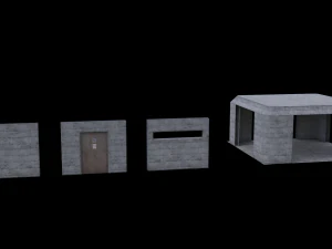 Kit di trincee di guerra modulari Lowpoly Modello 3D