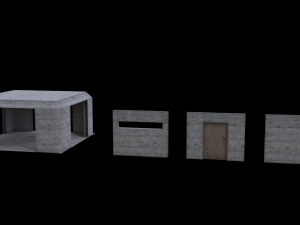 Lowpoly Modular War Trenches Kit Modelo 3D