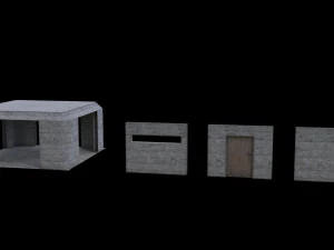 Kit di trincee di guerra modulari Lowpoly Modello 3D