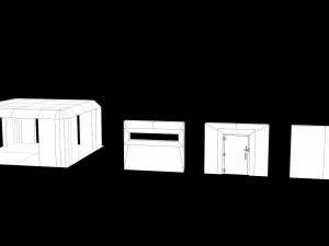 Kit di trincee di guerra modulari Lowpoly Modello 3D