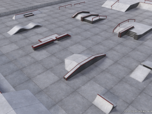 Lowpoly Skatepark Modules 3D Model