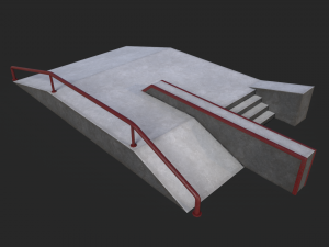 Lowpoly Skatepark Modules 3D Model
