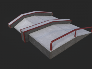 Lowpoly Skatepark Modules 3D Model