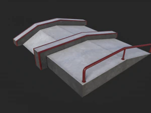 Lowpoly Skatepark Modules 3D Model