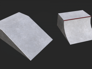 Lowpoly Skatepark Modules 3D Model