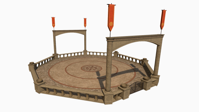 Lowpoly Ancient Arena 3D Model .c4d .max .obj .3ds .fbx .stl .blend 