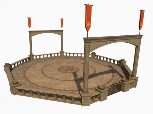 Arena Kuno Lowpoly Model 3D