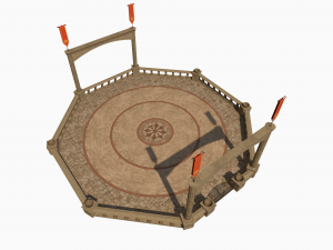Lowpoly Ancient Arena 3D Model
