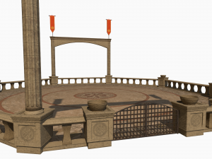 Lowpoly Ancient Arena 3D Model