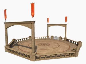 Lowpoly Ancient Arena 3D Model