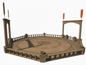 Lowpoly Ancient Arena 3D Model