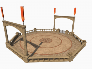Lowpoly Ancient Arena 3D Model
