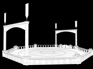 Lowpoly Ancient Arena 3D Model