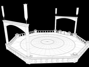 Lowpoly Ancient Arena 3D Model