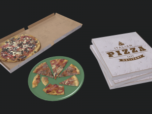 Lowpoly Pizza Pack Modèle 3D