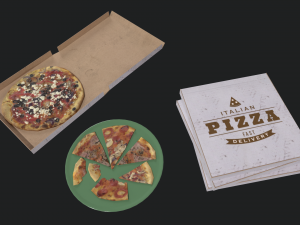 Lowpoly Pizza Pack 3D Модель