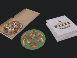 Lowpoly Pizza Pack 3D Модель