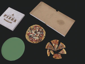 Lowpoly Pizza Pack 3D Model