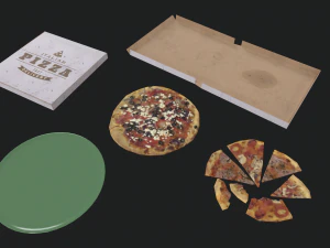 Lowpoly Pizza Pack 3D Model